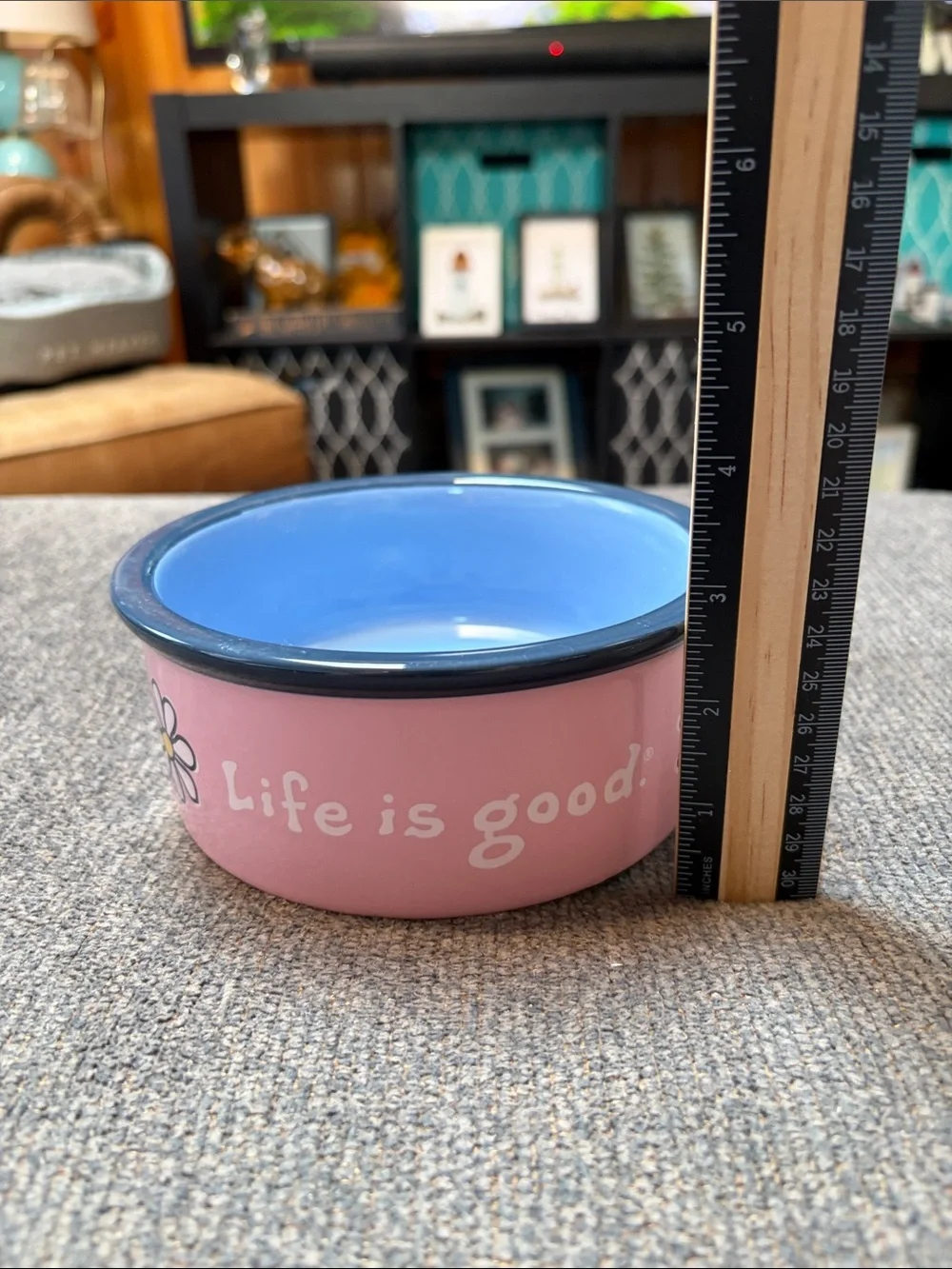 Life Is Good pink ceramic